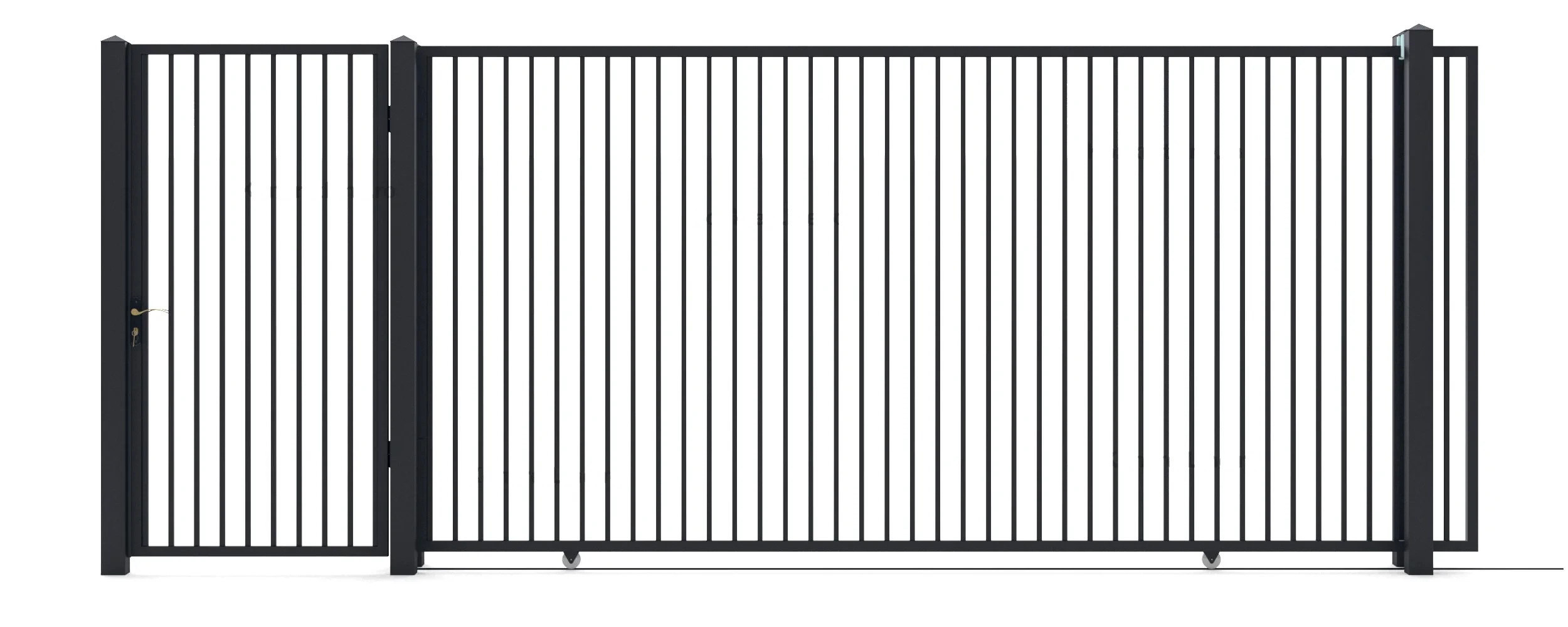 Metal gates Corby (KP100) — driveway and pedestrian
