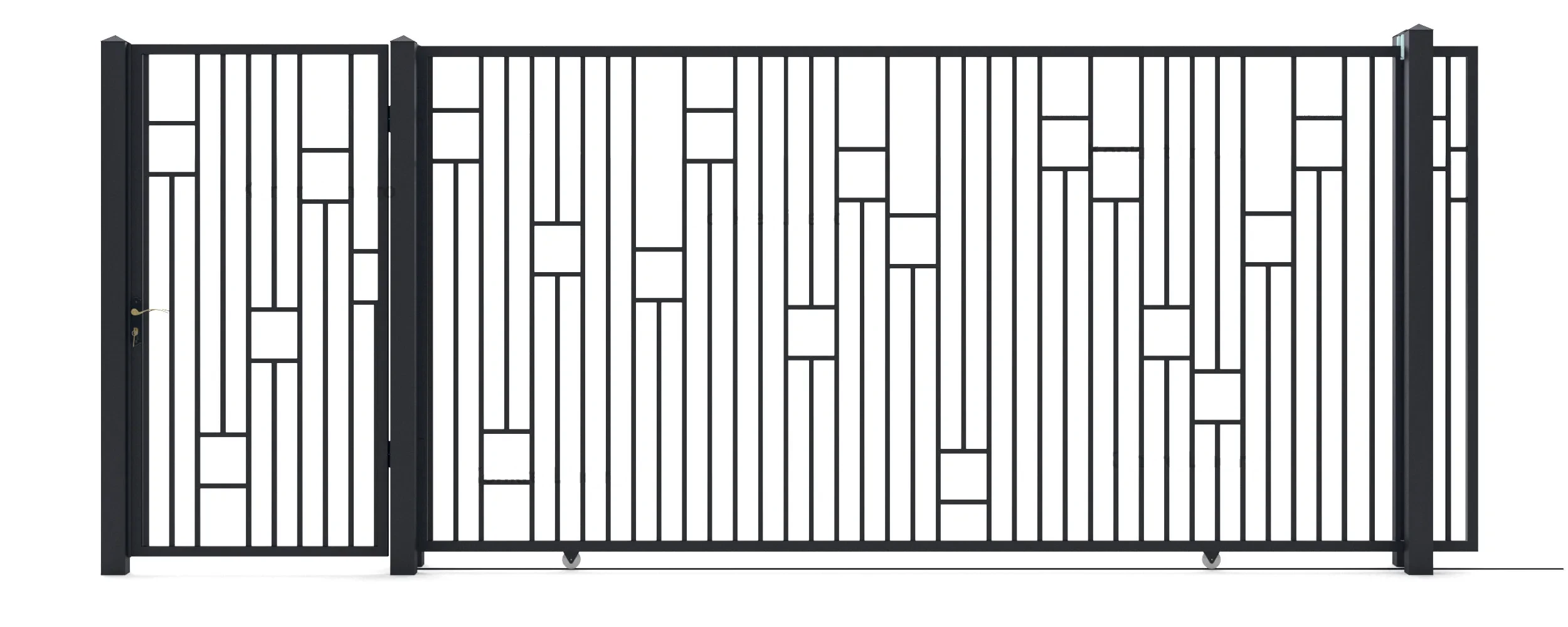 Metal gates Bristol (KP105) — driveway and pedestrian