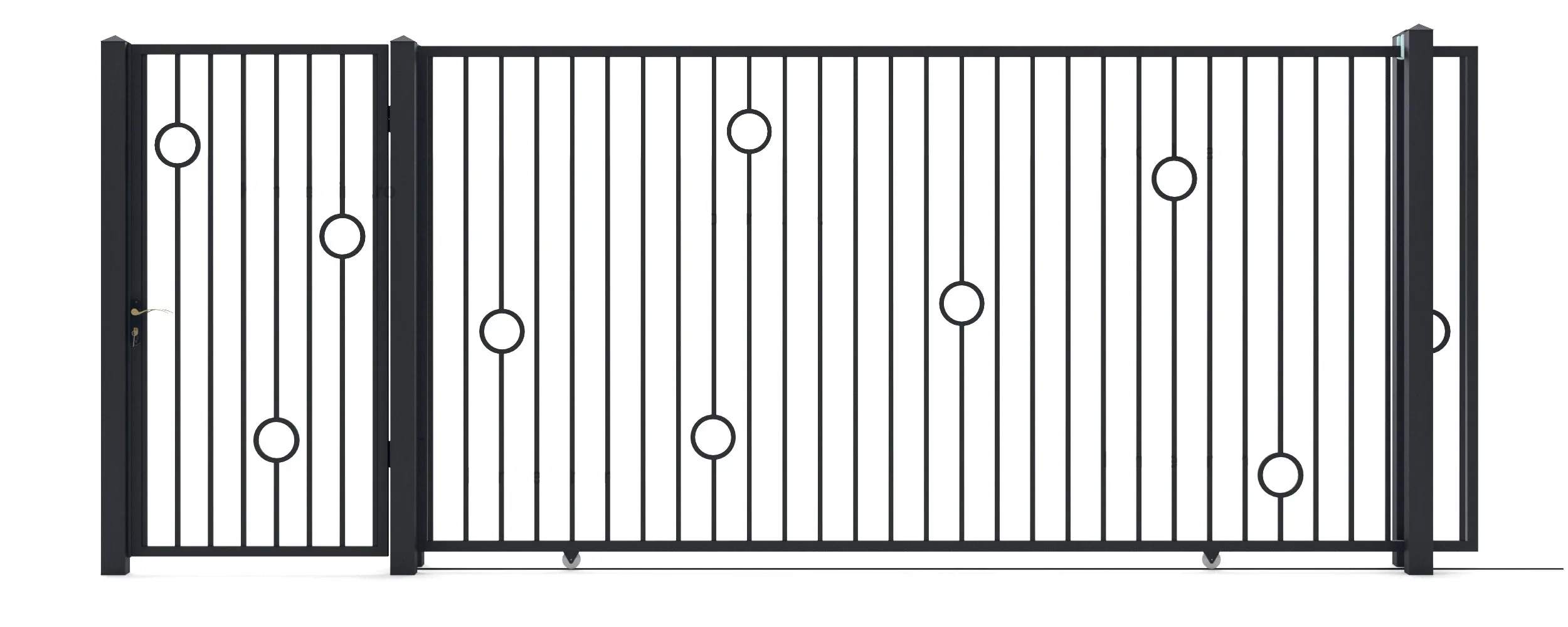 Metal gates Lights (KP107) — driveway and pedestrian