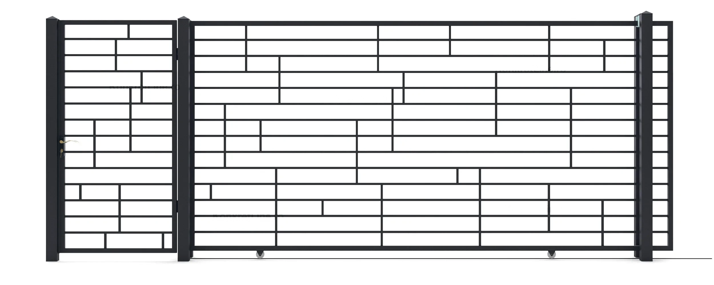 Metal gates Rain (KP109) — driveway and pedestrian