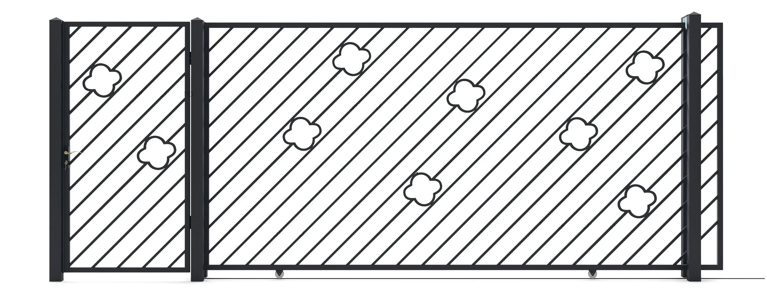 Metal gates Sky (KP110) — driveway and pedestrian