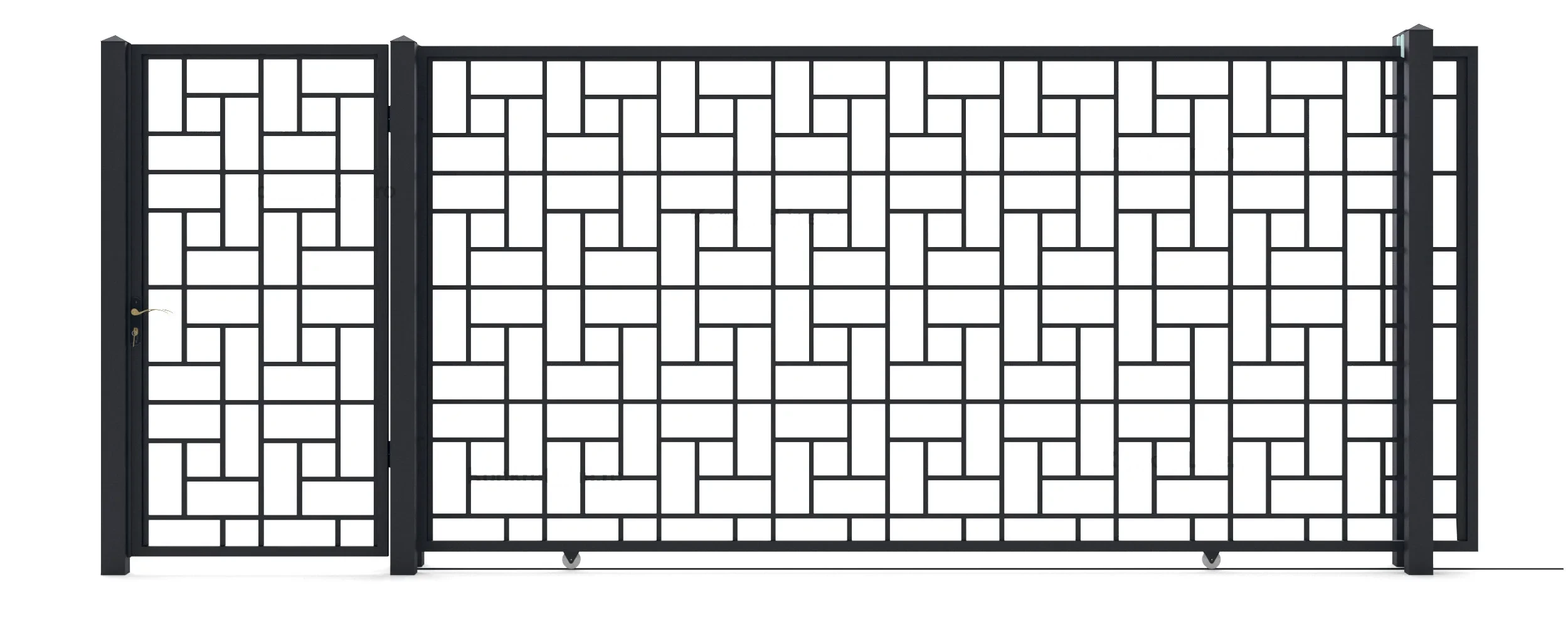 Metal gates Next (KP113) — driveway and pedestrian