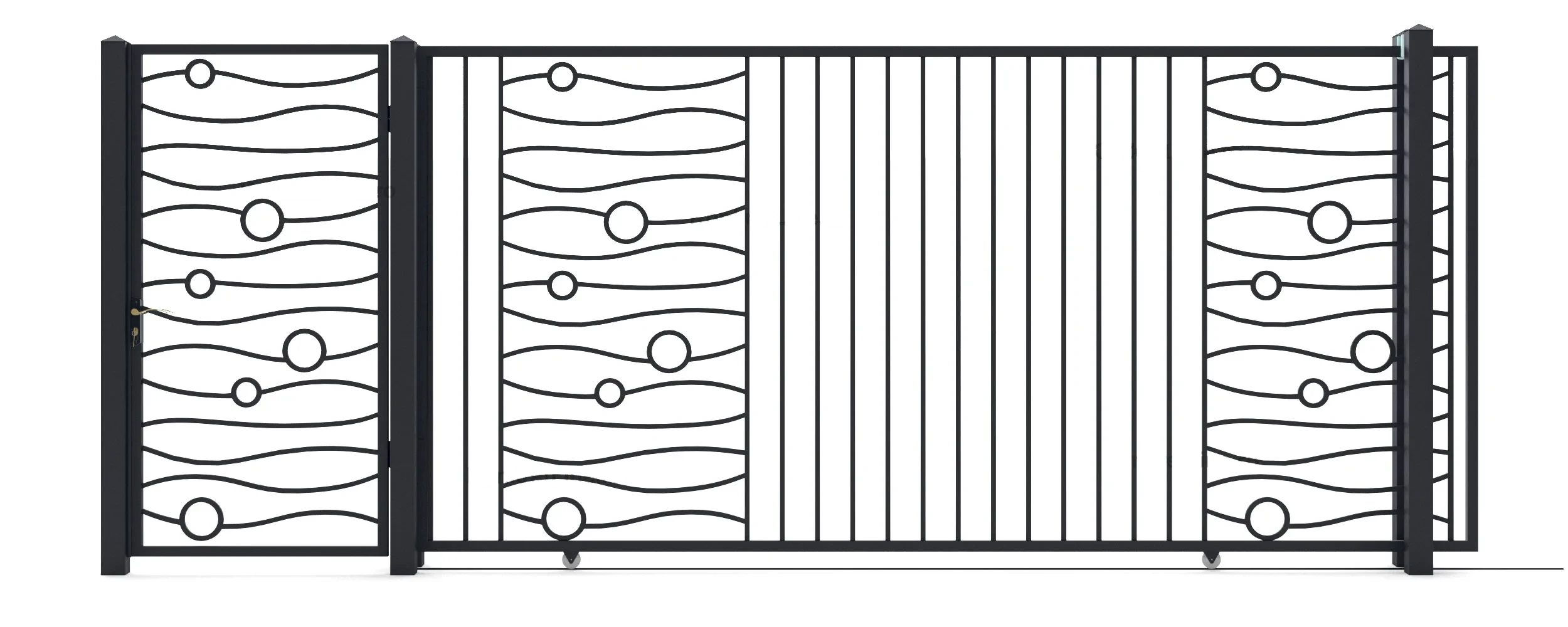 Metal gates Ocean (KP125) — driveway and pedestrian