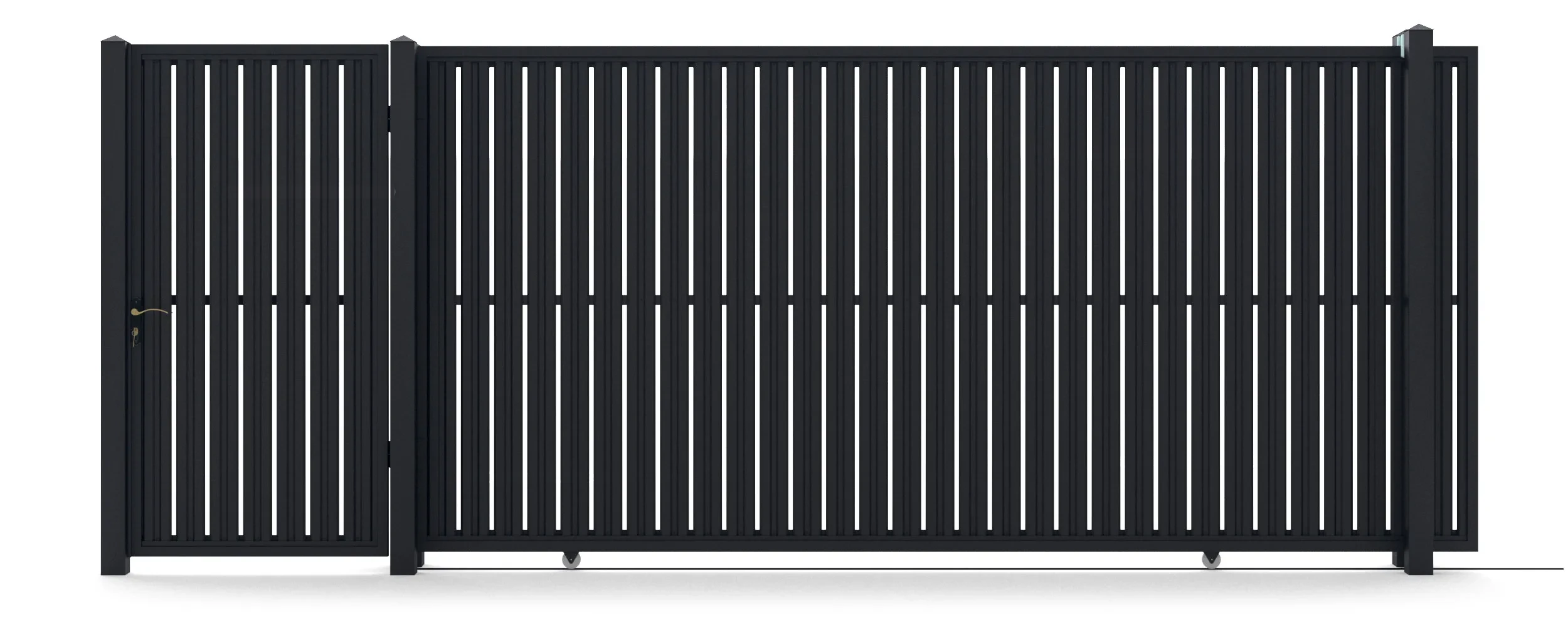 Metal gates Grafit (KP128) — driveway and pedestrian