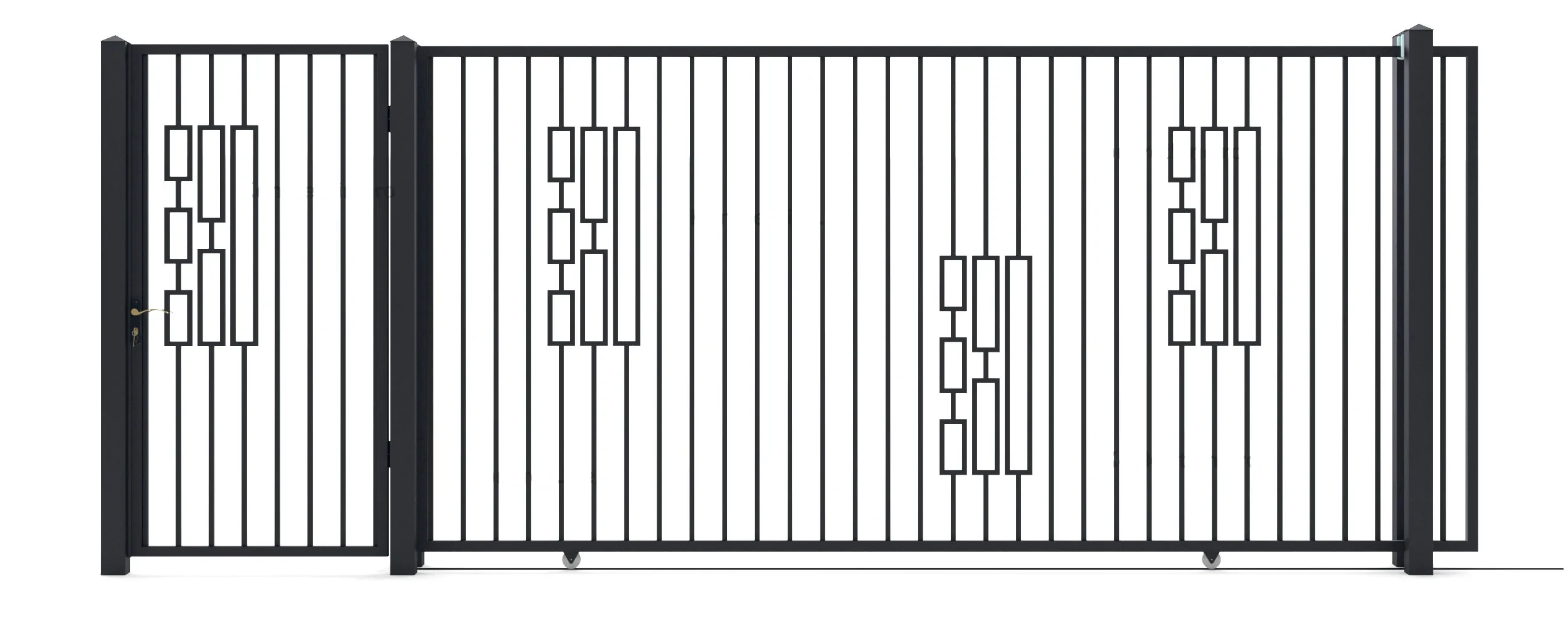 Metal gates Novo (KP130) — driveway and pedestrian
