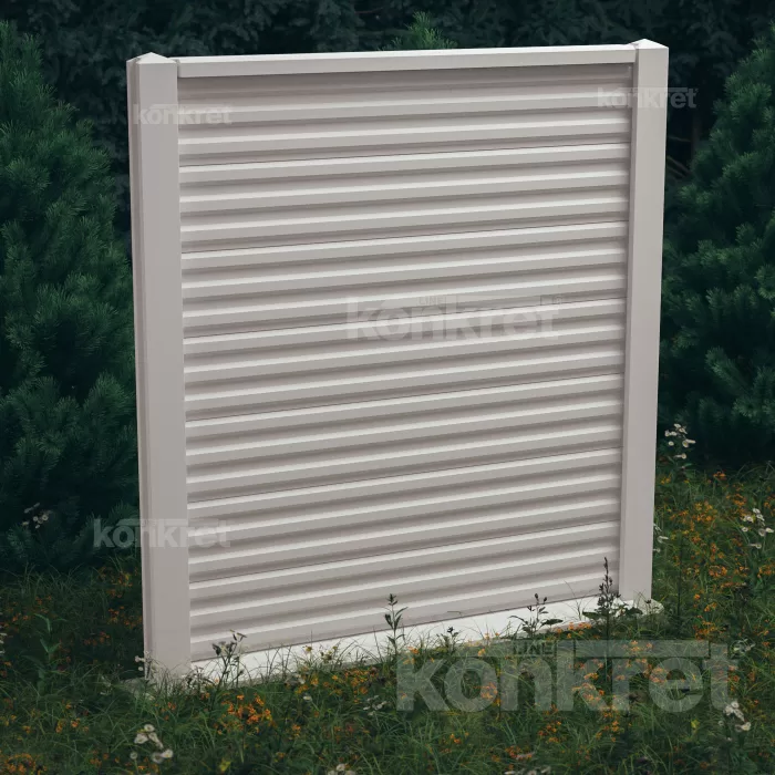 Liner concrete fence (KM100), height 210 cm, white (premium)