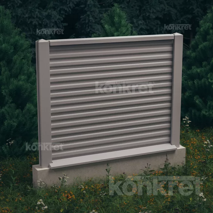 Liner concrete fence (KM100), height 150 cm, grey (standard)