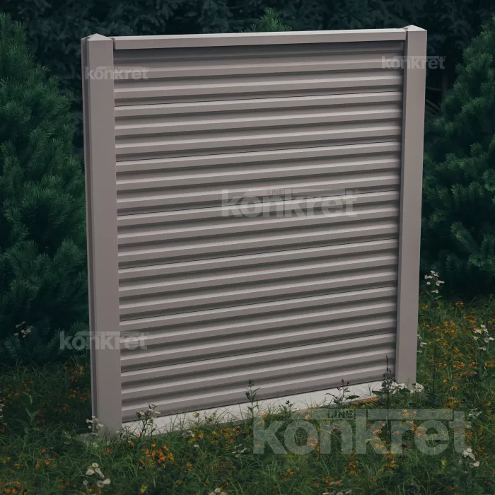 Liner concrete fence (KM100), height 210 cm, grey (standard)