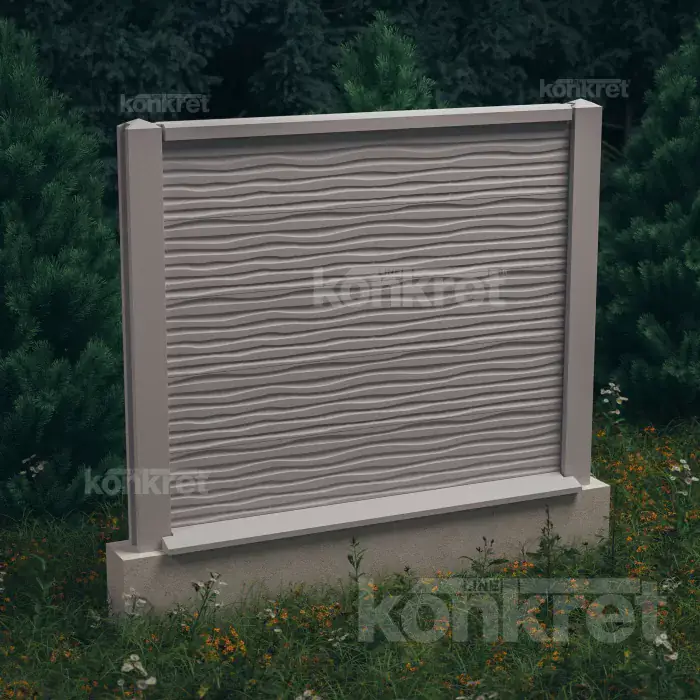 Dune concrete fence (KM201), height 150 cm, grey (standard)