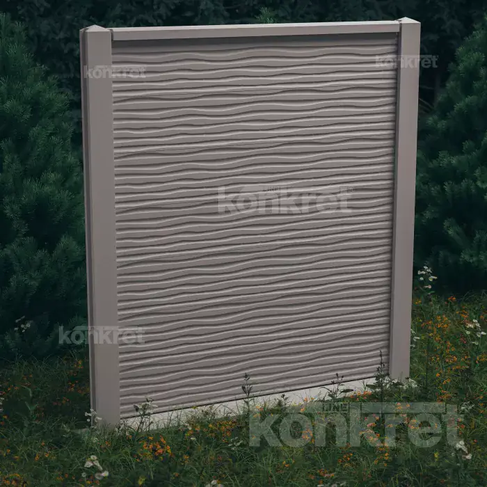 Concrete fence Dune (KM201), height 210 cm, grey (standard)