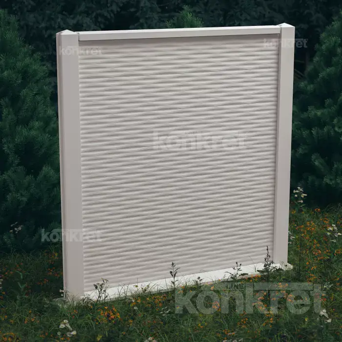 Concrete fence Ocean (KM202), height 210 cm, white (premium)