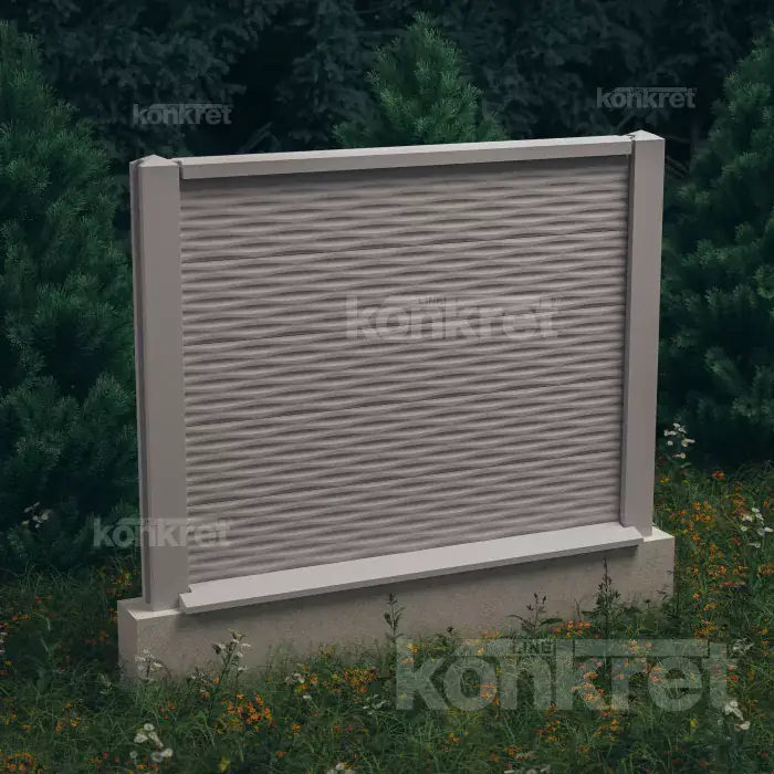 Concrete fence Ocean (KM202), height 150 cm, grey (standard)