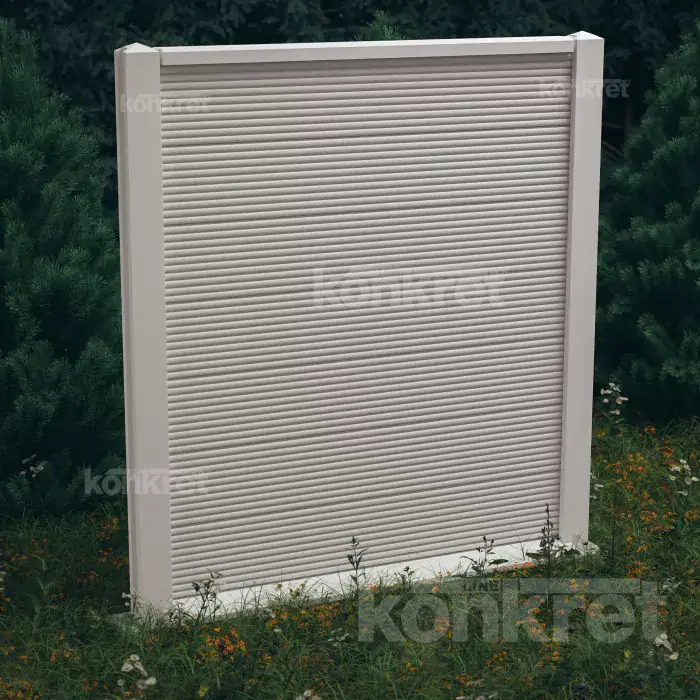 Concrete fence Waves (KM207), height 210 cm, white (premium)