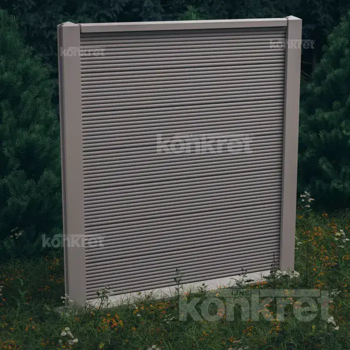 Concrete fence Waves (KM207), height 210 cm, grey (standard)