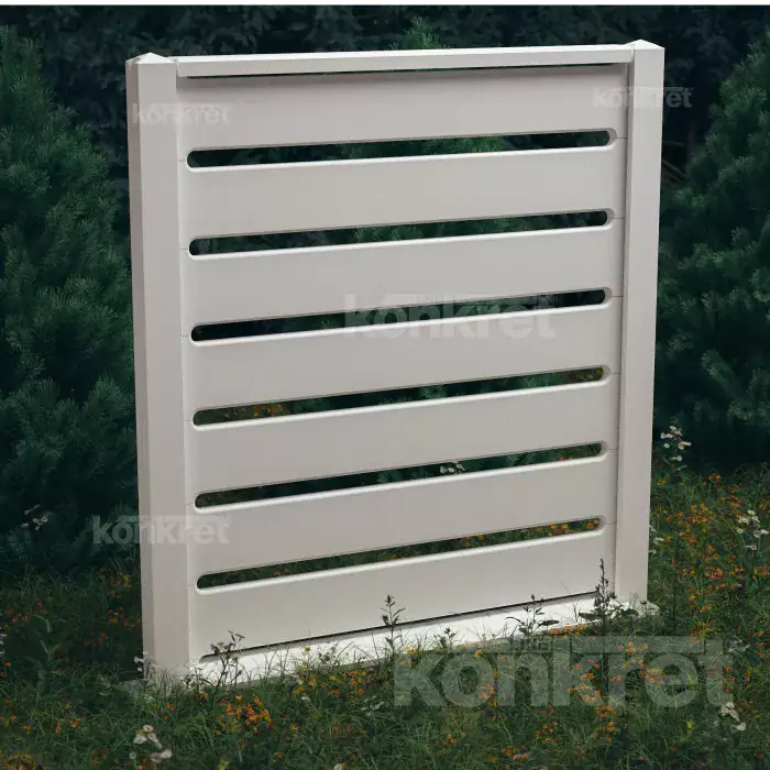 Avalon concrete fence (KV301), height 210 cm, white (premium)