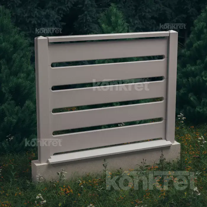 Avalon concrete fence (KV301), height 150 cm, grey (standard)