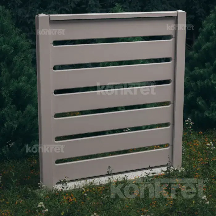 Avalon concrete fence (KV301), height 210 cm, grey (standard)