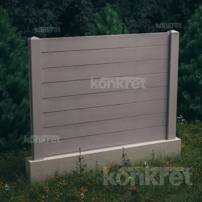 Douglas concrete fence (KM301), height 160 cm, grey (standard)