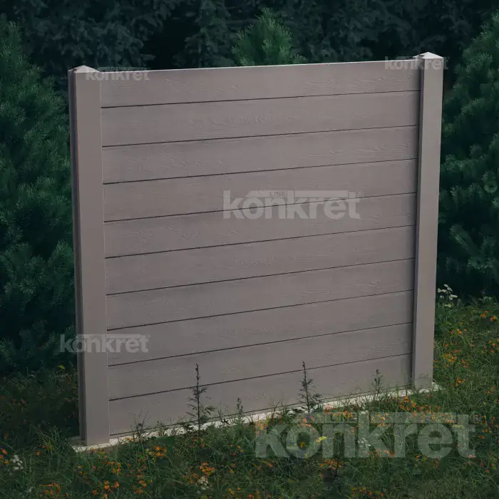 Douglas concrete fence (KM301), height 200 cm, grey (standard)