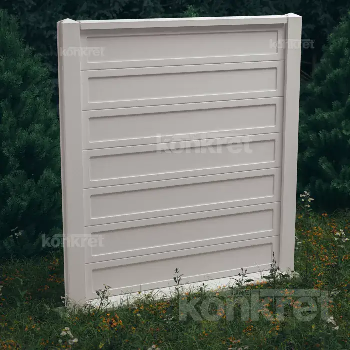 Grande concrete fence (KV102), height 210 cm, white (premium)