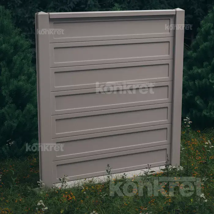 Grande concrete fence (KV102), height 210 cm, grey (standard)