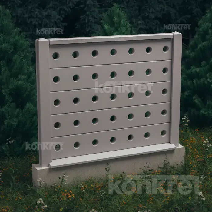 Lights concrete fence (KV202), height 150 cm, grey (standard)