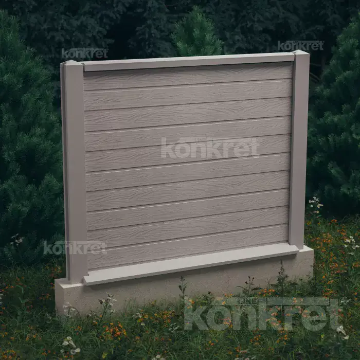 Lightwood concrete fence (KM300), height 150 cm, grey (standard)