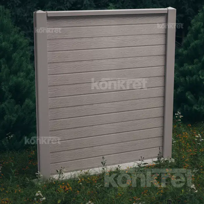 Lightwood concrete fence (KM300), height 210 cm, grey (standard)