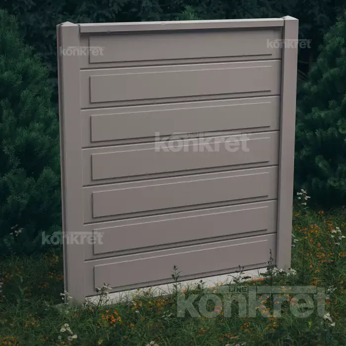 Concrete fence Nova (KS402), height 210 cm, grey (standard)