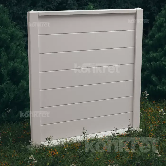 Concrete fence Simple (KV100), height 210 cm, white (premium)