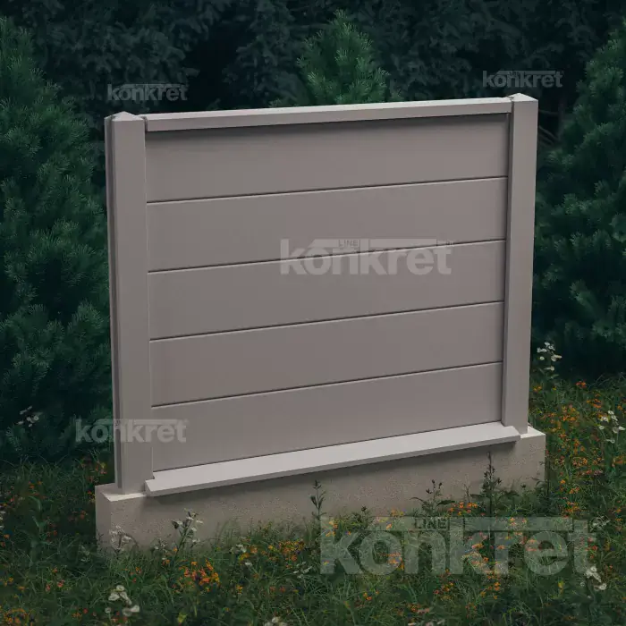 Concrete fence Simple (KV100), height 150 cm, grey (standard)