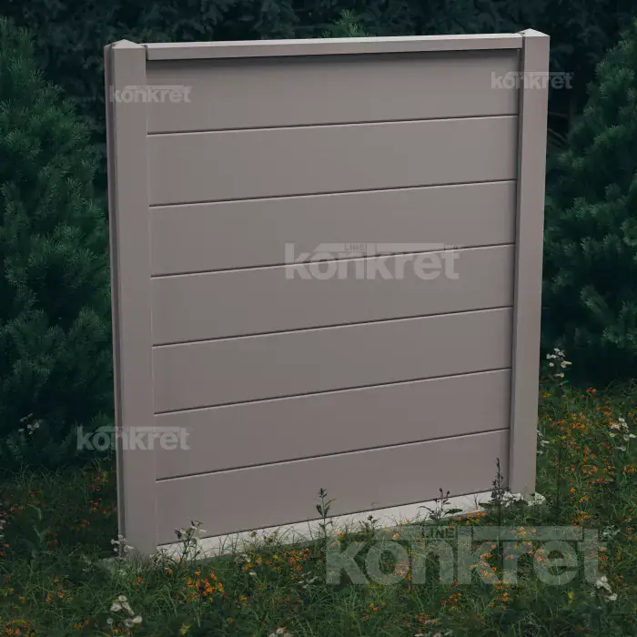 Concrete fence Simple (KV100), height 210 cm, grey (standard)