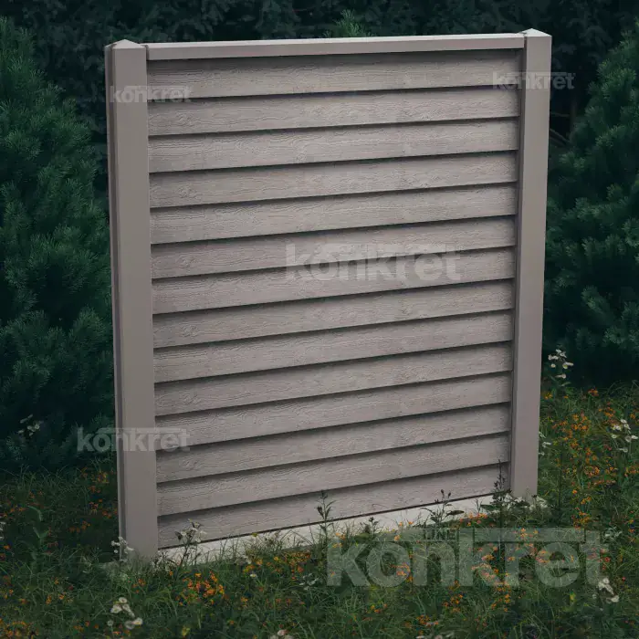 Timberlap concrete fence (KT104), height 210 cm, grey (standard)