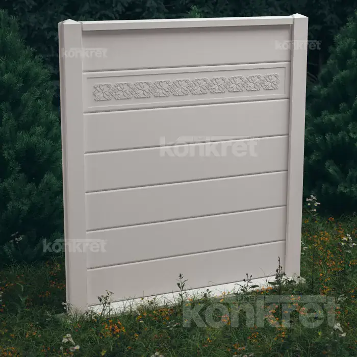 Traditional concrete fence (KV111), height 210 cm, white (premium)