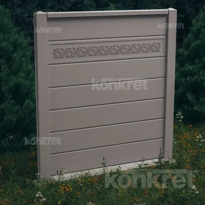 Traditional concrete fence (KV111), height 210 cm, grey (standard)