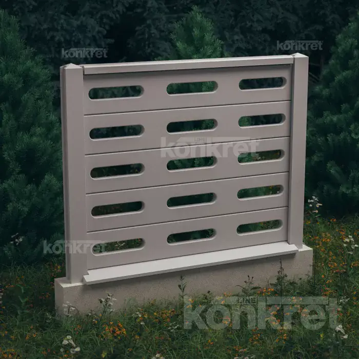 Visio concrete fence (KV201), height 150 cm, grey (standard)
