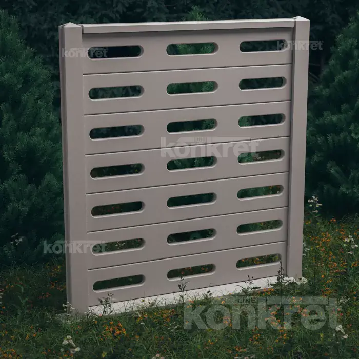 Concrete fence Visio (KV201), height 210 cm, grey (standard)